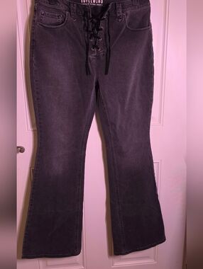 Idyllwind Black Lace-Up Flare Jeans